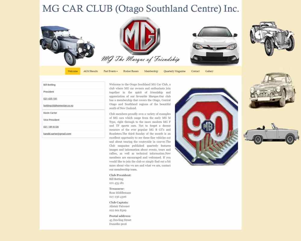 Old MG Otago Website